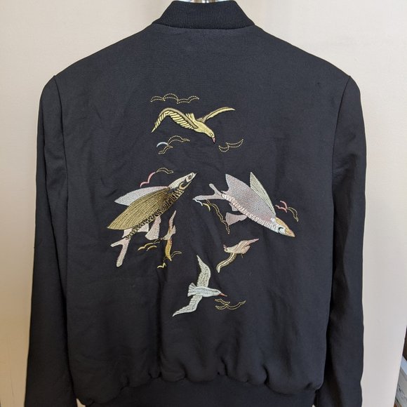 Aritzia Wilfred Embroidered Poussin Bomber Jacket - Picture 2 of 4